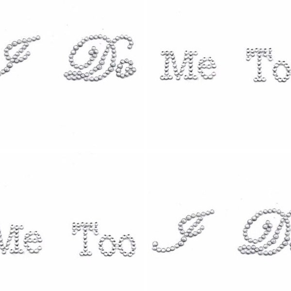I Do Me Too wedding shoe stickers for Bride and Groom in clear or blue Something Blue