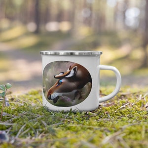 Moose Head Cartoon Enamel Mug