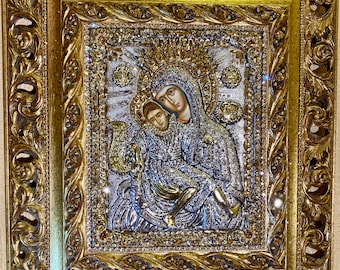 Jesus Christ and Virgin Mary Byzantine Orthodox Icon