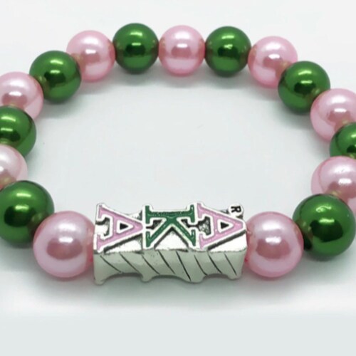 Pink and Green Bracelet Stack Pink and Green Pearl Wrap Etsy