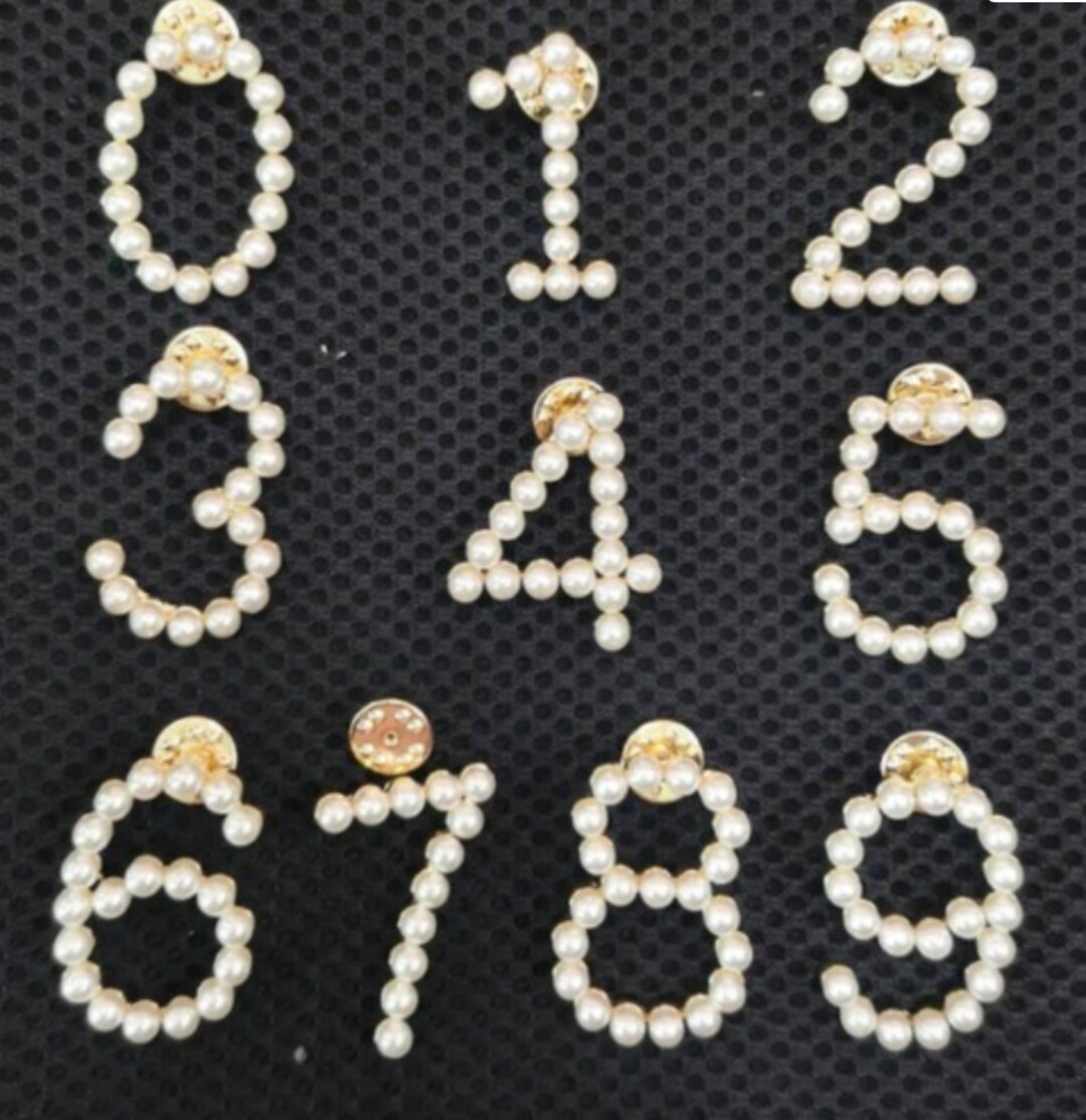 Pearl Numbers Line Number Number Pin DIVA MIP Gift Pretty Girl Etsy