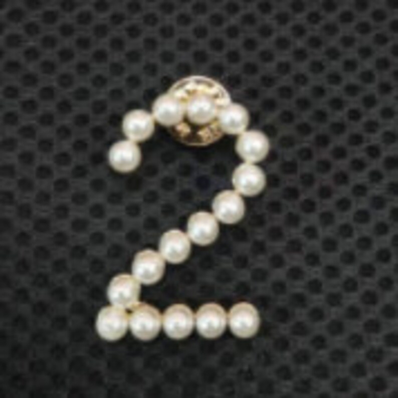 Pearl Numbers Line Number Number Pin DIVA MIP Gift Pretty Etsy