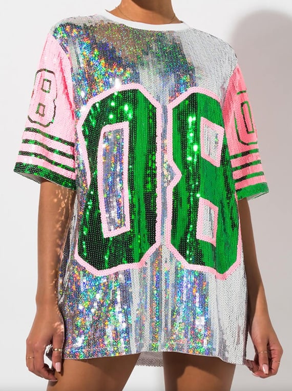 08 sequin top jersey dress