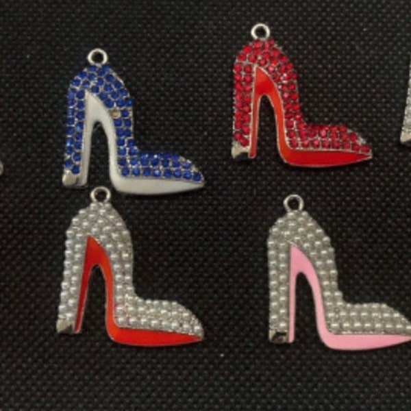 Rhinestone High Heel Shoe Charms