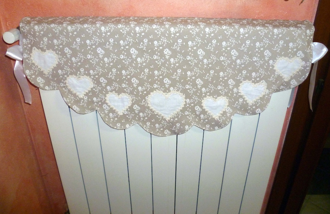 Chic Radiator Covers Shabby-chic Hearts Radiator Cover, White Flowers Radiator Covers ...