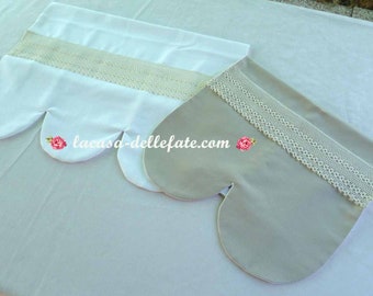 Housse Anti-Poussière Dentelle Pour Radiateur – Protection Élégante 100 Cm Lin Filé Blanc