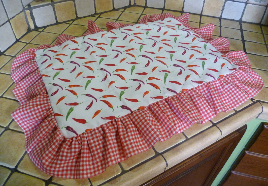 Red Chili Peppers Stove Top Cover, Cook Top Cover, Red Chillies Stove