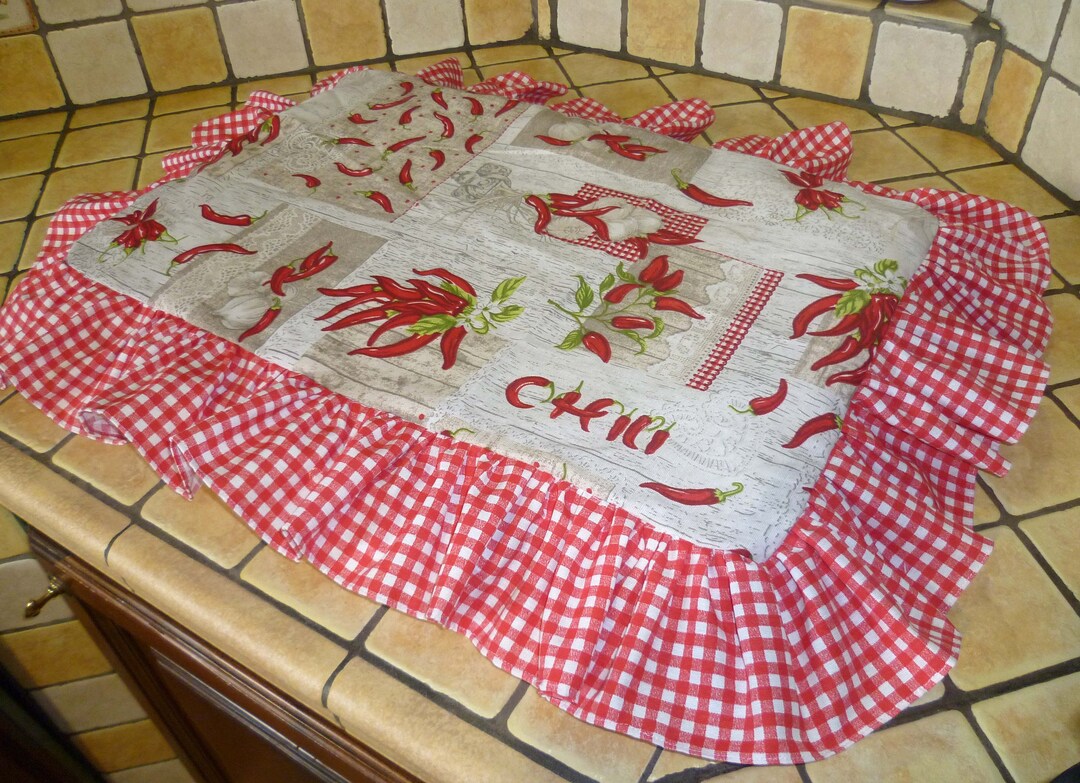 Red Chili Peppers Stove Top Cover Cook Top Cover Red Etsy
