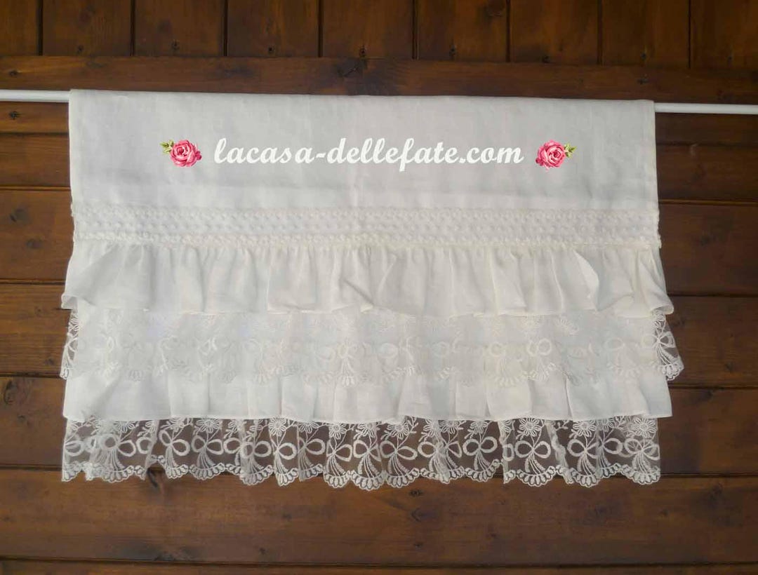 Shabby-chic White Linen Radiator Cover With Frills, White Ruffled ...