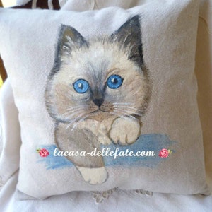 Personalised Tabby Cushion Cover Cat Kitten Portrait Pillow Watercolour Linen Home Decor Gift KCC37 Etsy