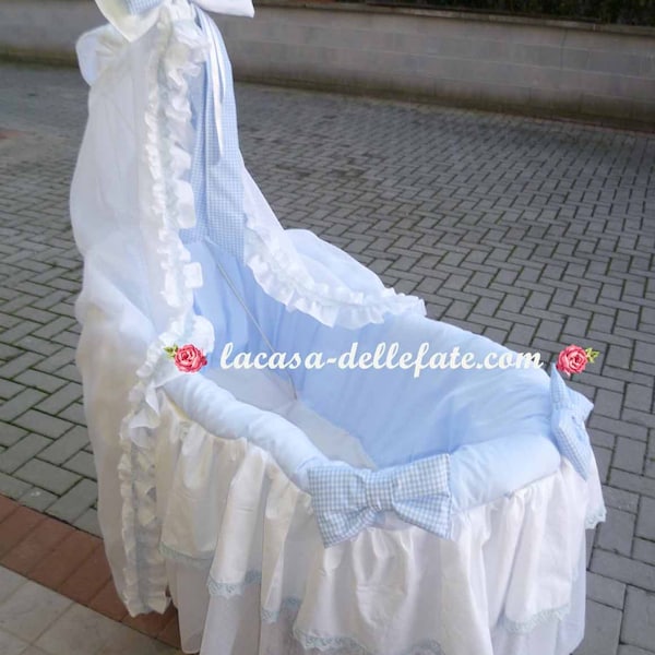 Coating for bassinet, bassinet baby canopy, bassinet skirt, rattan bassinet bumper, bassinet cover, baby bed linen, tulle veil to cot