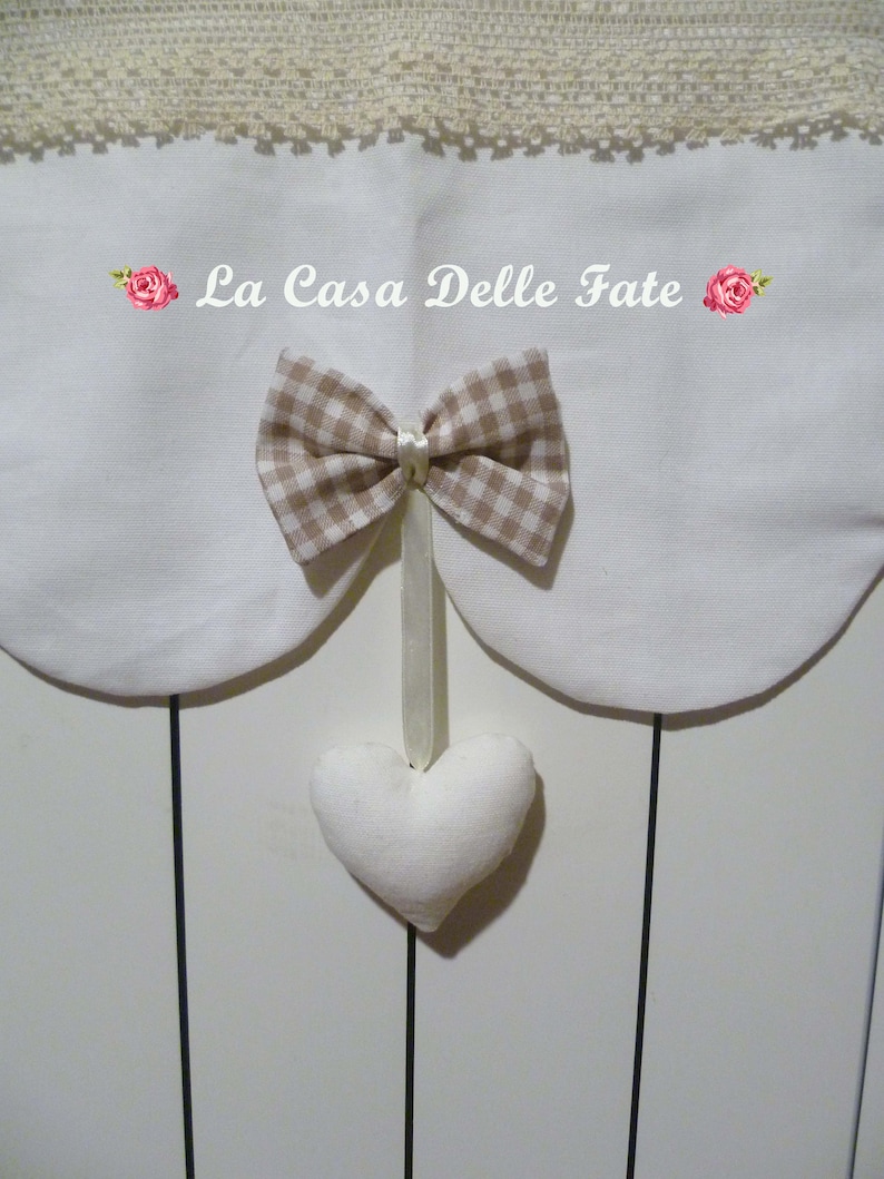 Chic Radiator Covers Shabby-chic White Radiator Cover Wave Cut With Beige Bows and White ...