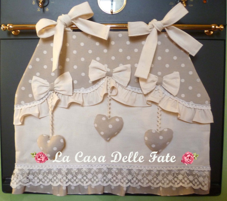 Shabbychic Home Shape Oven Door Cover With Bows With Hanging Etsy