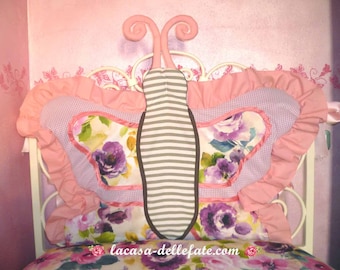 Butterfly shaped headboard pillow, girl soft pillow, girl bedding, girl bedroom decor, bedroom accessories, bumper headboard pillow