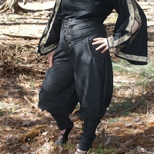 ERIKURR genderless Pants by Val'Rök *Made on Order* LARP Ninja Sarouel Harem Puffy High Waist elf Alladin larp pants