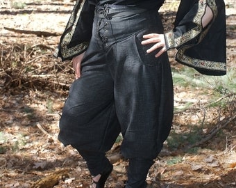 ERIKURR genderless Pants by Val'Rök *Made on Order* LARP Ninja Sarouel Harem Puffy High Waist elf Alladin larp pants