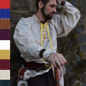 EDWARR Chemise par Val'Rök costume Médiéval lin cotton pirate gothique victorien vampire image 1