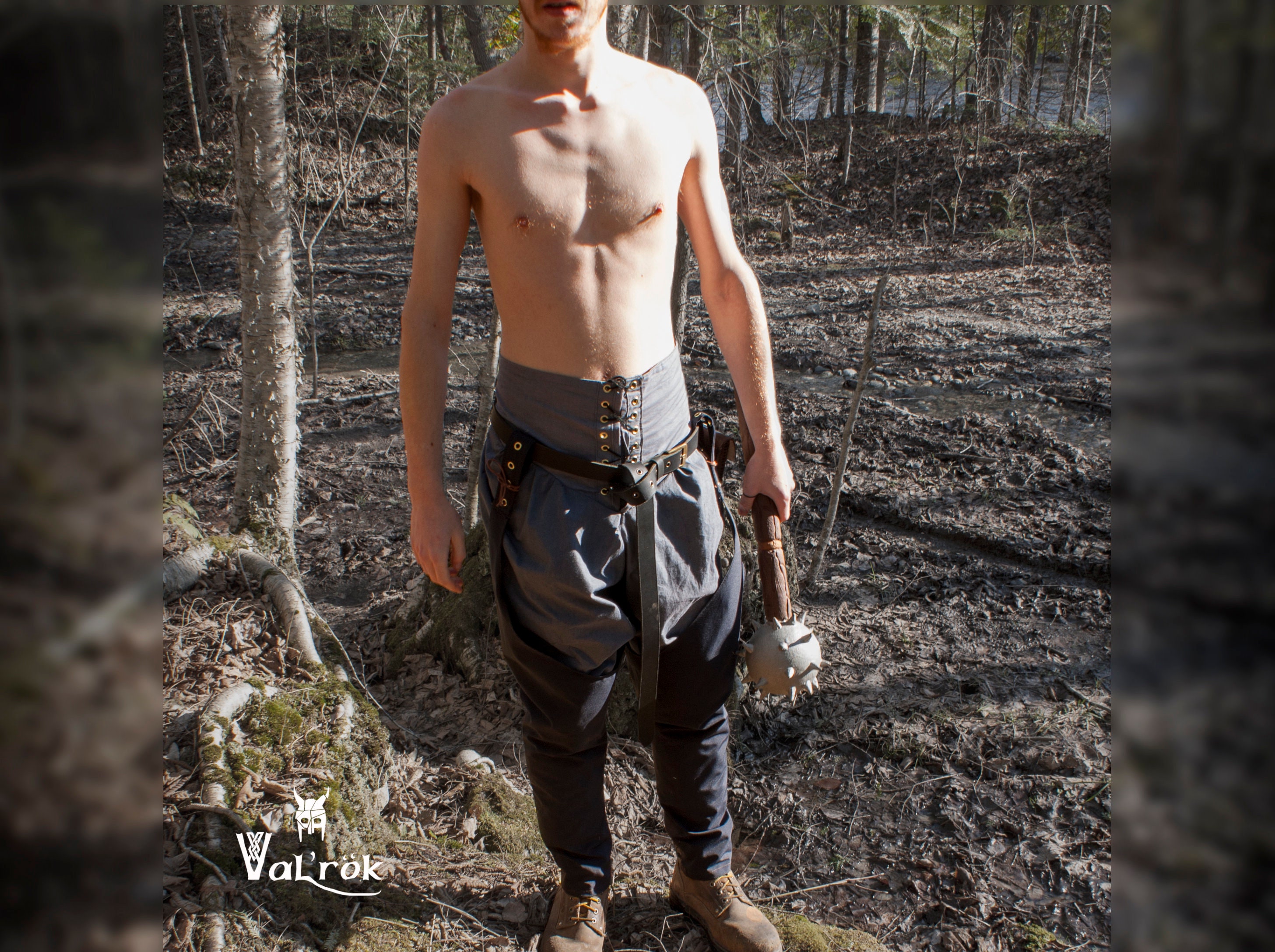 Early Medieval Viking Baggy Pants, LARP Canvas Trousers