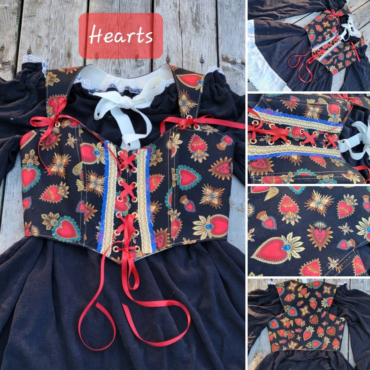 Red Tones tuarachh BUSTIER Without Boning by Val'rök Medieval Renaissance  Corset Jacket -  Canada