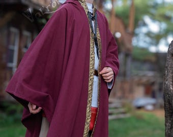 Cleric Cloak Wine Wool by Val'Rök Unique item ready ot ship