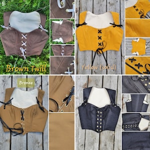 Tuarachh  BUSTIER Solid Colour  by Val&#39;Rök medieval renaissance corset jacket