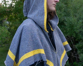 Short Triangle Cloak with Pointy Hood inheringbone rainbow speckle *in stock* by Val'Rök medieval  priest LARP SCA costume cape