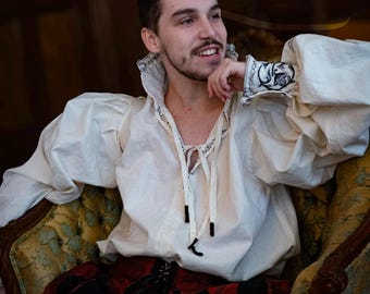 REGALISS Shirt par Val'Rök costume inspired by Tudor era renaissance linen cotton organic  pirate gothic victorian vampire