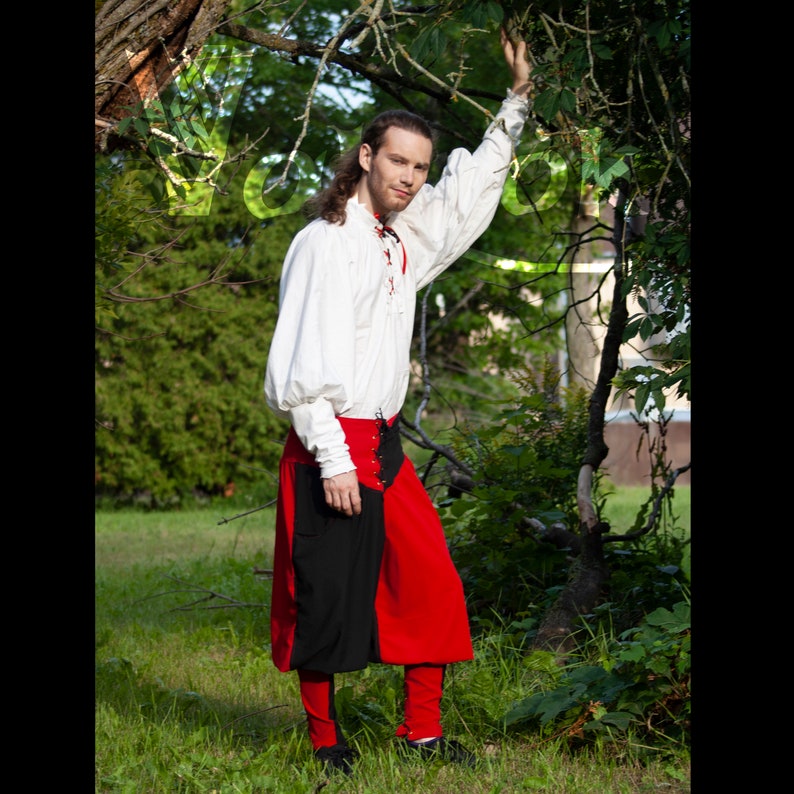 EDWARR Chemise par Val'Rök costume Médiéval lin cotton pirate gothique victorien vampire image 9