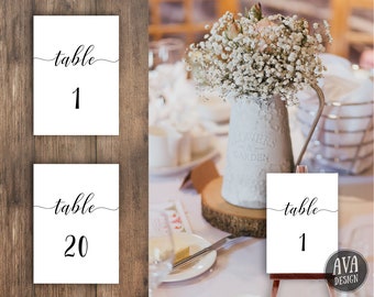 PRINTABLE Table Numbers | Table Numbers Wedding | Table Numbers Printable | Table Numbers | Rustic Table Numbers | Wedding Table | WEDSIM