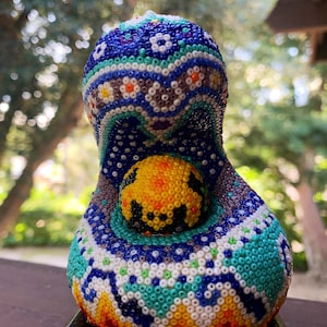Ocean and Sea Turtle / Mother and Child Beaded Sculpture