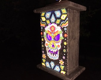 Lantern Dia De Los Muertos Bead Art