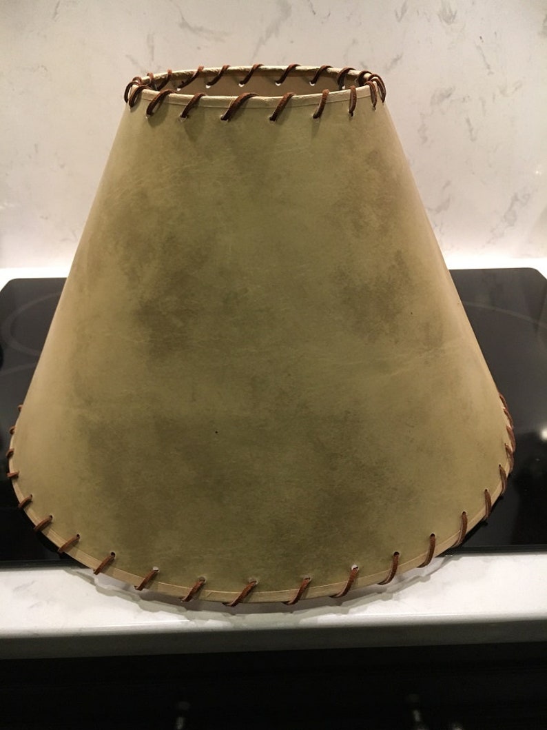 Faux Leather Look Lamp Shade With Lacing Image 0