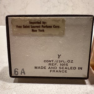 A Vintage Bottle of Yve Saint Laurent Perfume .5 fl oz in the original box image 4