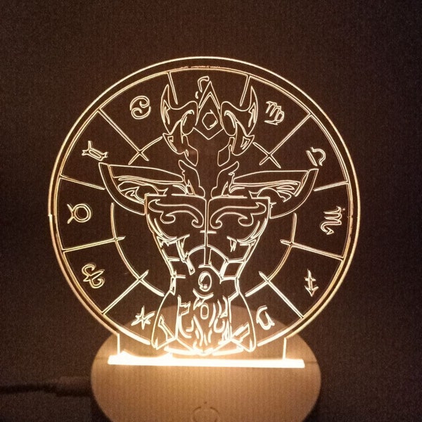 Saint Seiya Knights of the Zodiac Plexiglas lamp led Gold Saint Aiolia Leo Shaka Virgo Dohko Libra Milo Scorpio base custom 12 couleurs