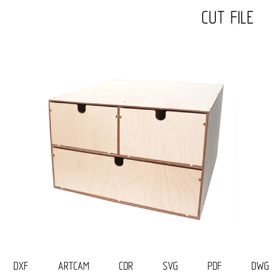 Dxf Files For Laser Drawer Box Top Secret Vector Etsy