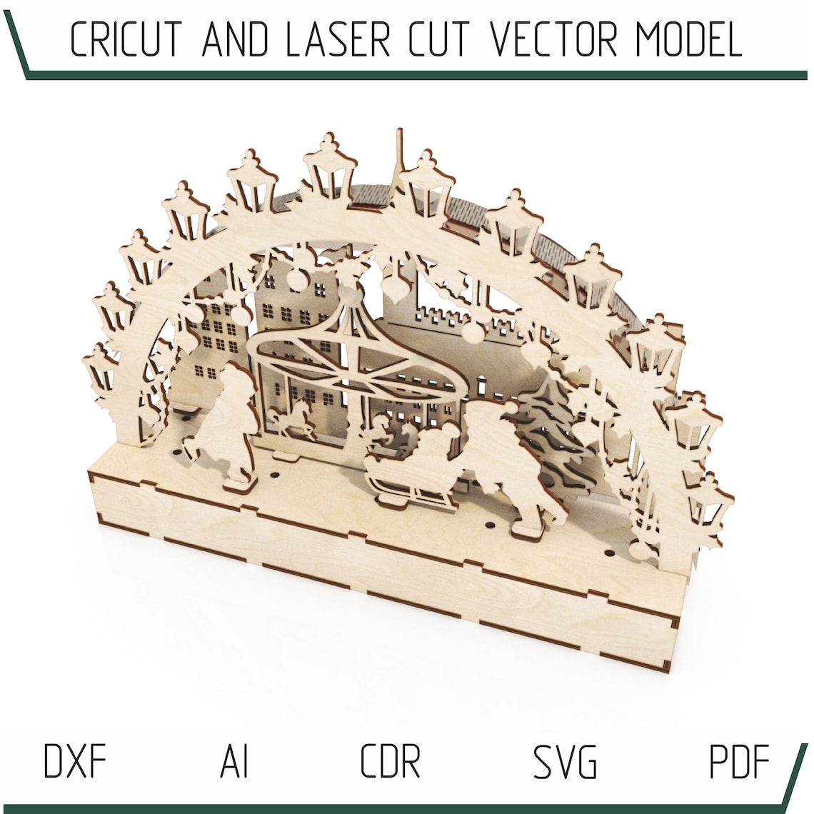 Fichier DXF pour laser Décoration en bois Arc lumière Etsy