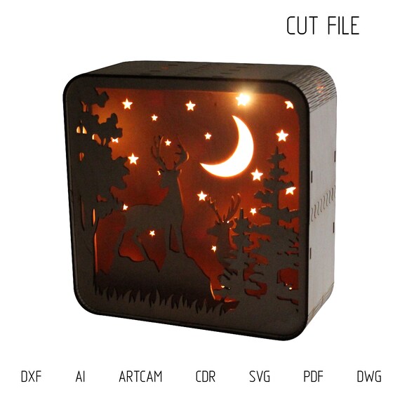 DXF Files for Laser Light Box Christmas Decor. You Can Use LED Etsy