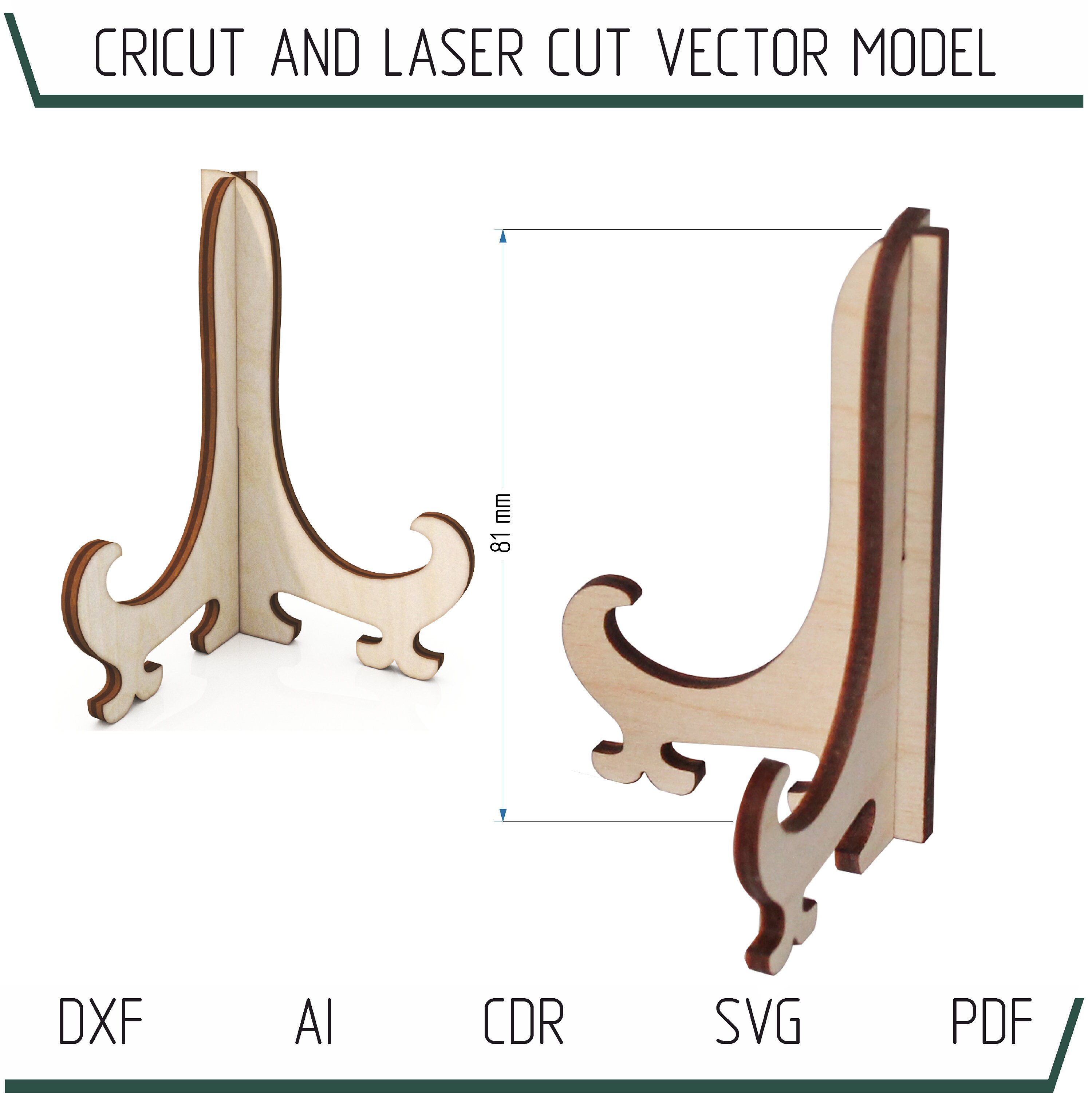 SVG DXF PDF Laser cut files Mini Easel Stand for Tiered Tray Etsy