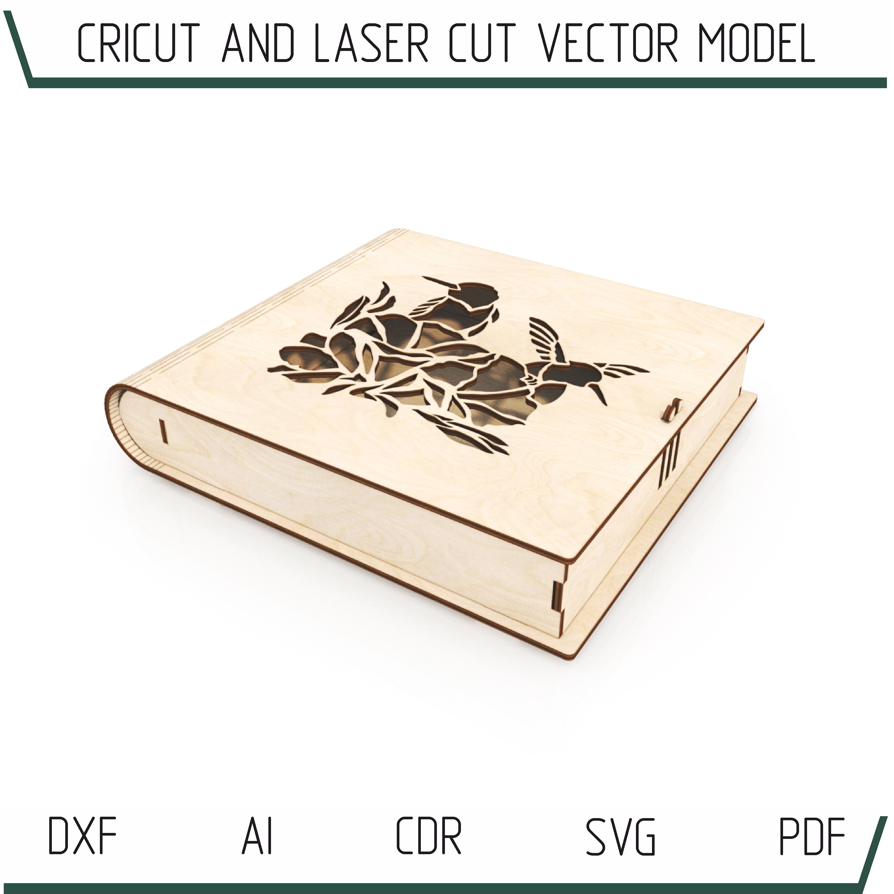 2 designs SVG DXF PDF Laser cut files Wooden boxes Vector Etsy