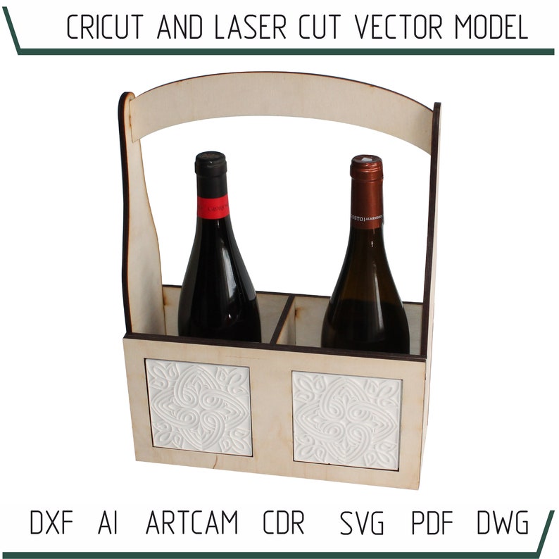 Download Wine box laser template svg file Glowforge Cricut | Etsy