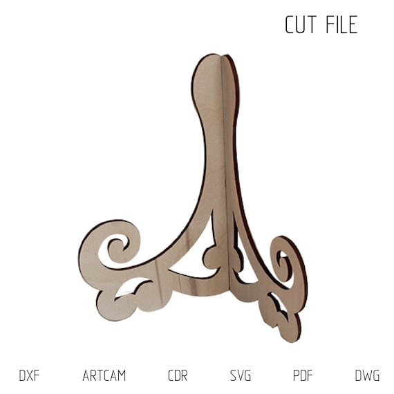 Dxf Files For Laser Plate Stand Geraldine Vector Etsy