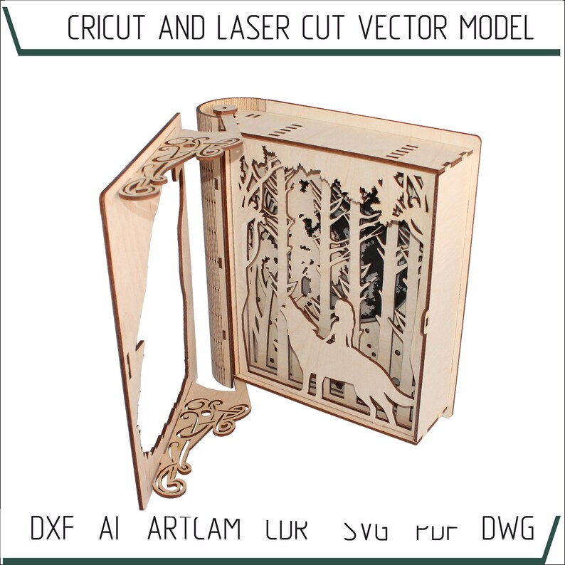 DXF laser cut file Light box Book Shadow Box Multilayered Etsy