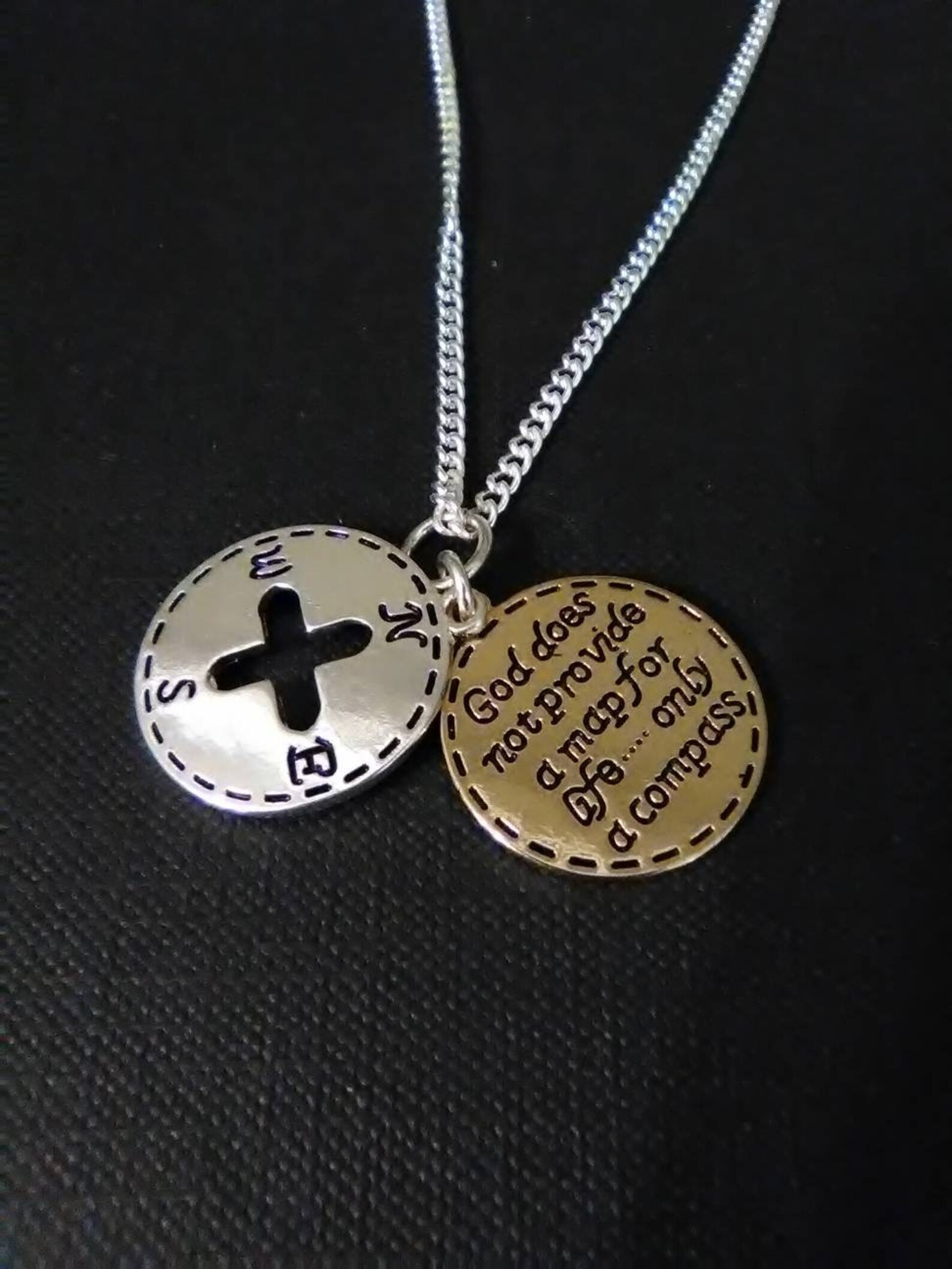 North West South East cross charm necklace FREE SHIPPING | Etsy