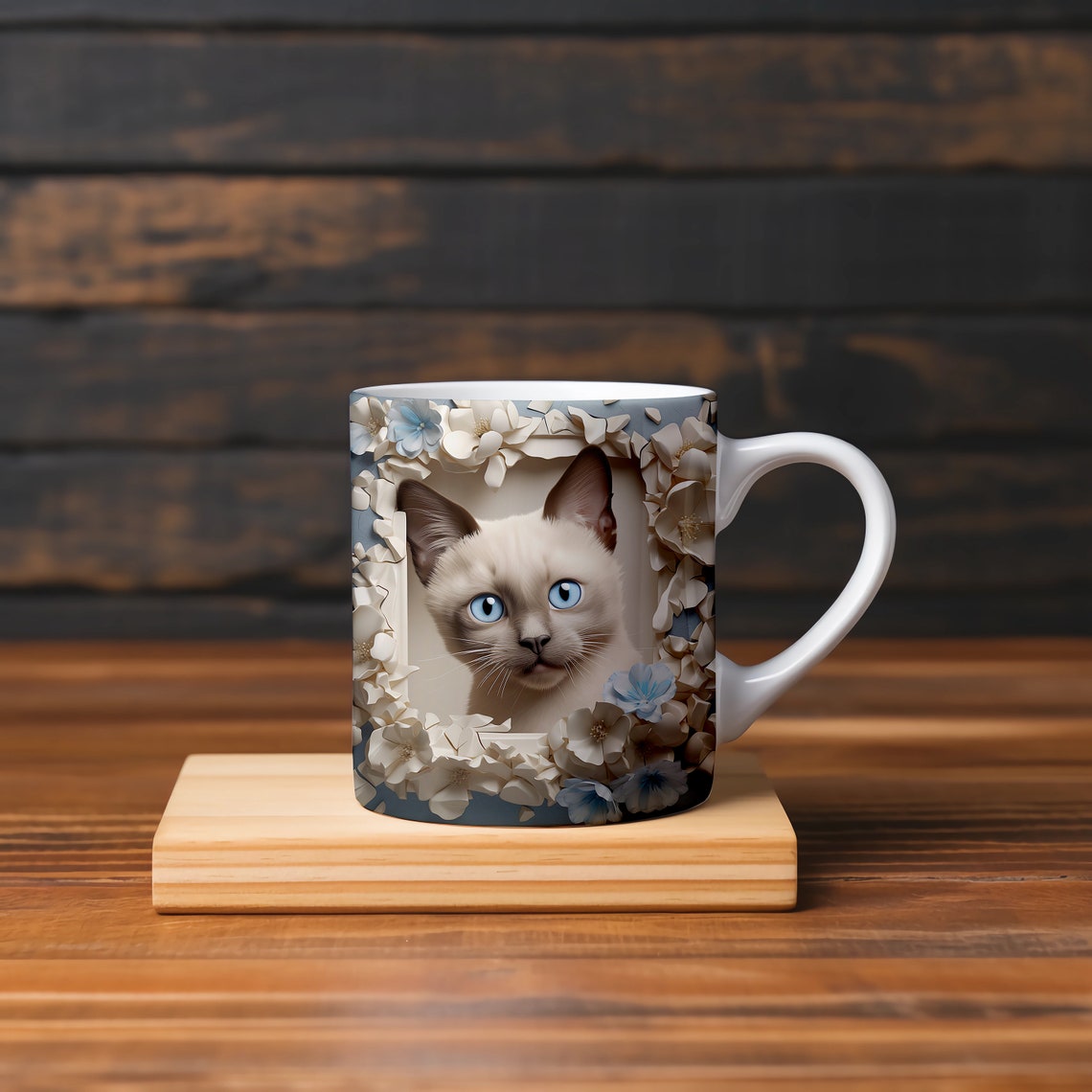 3d Cat Mug Design 3D Hole in A Wall Cute Cat Mug 3D Flower Mug 11oz