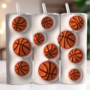 3D Inflated Tumbler Wrap basketball inflated tumbler png 3D puffy bubble puff Sport Ball Skinny 3d tumbler wrap Digital Downloads