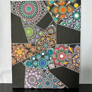 Dot Art Mandala Design - Canvas Wall Art - Hand Painted