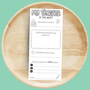All About My Teacher, Teacher Appreciation Week, Teacher Appreciation Questionnaire, Best Teacher Ever, DIY Teacher Gift, End of School Gift