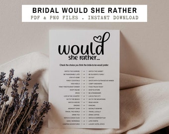 Would She Rather Bridal Shower Game