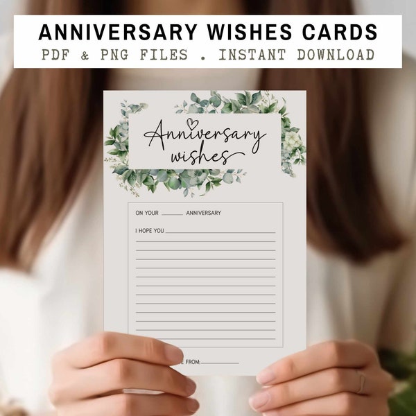 Bridal Shower Game Idea - Anniversary Wishes for the Happy Couple