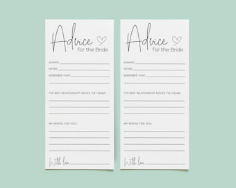 Advice for the Bride Hen Party Game, Bachelorette Keepsake, Bridal Shower Games, Advice and Wishes, Advice to the Bride, Wishes for Bride